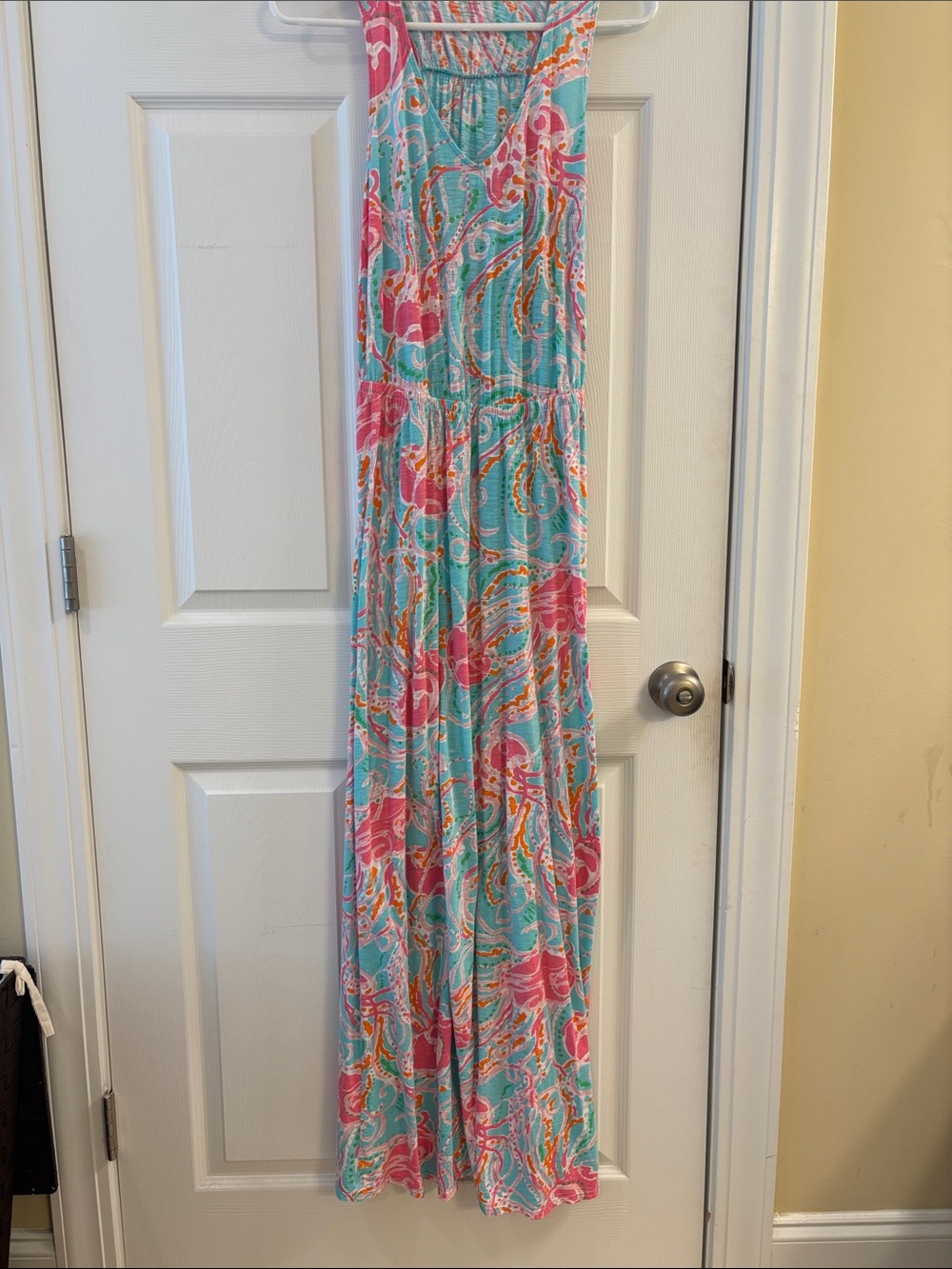 Lilly Pulitzer Turquoise Pink Orange Abstract Floral Print